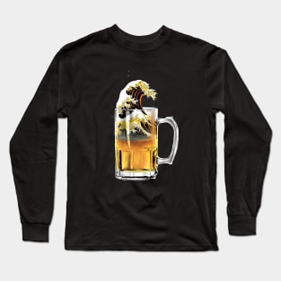 THE GREAT WAVE OF BEER Long Sleeve T-Shirt